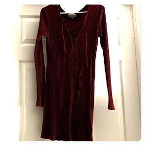 Kendall & Kylie Maroon Mini Dress